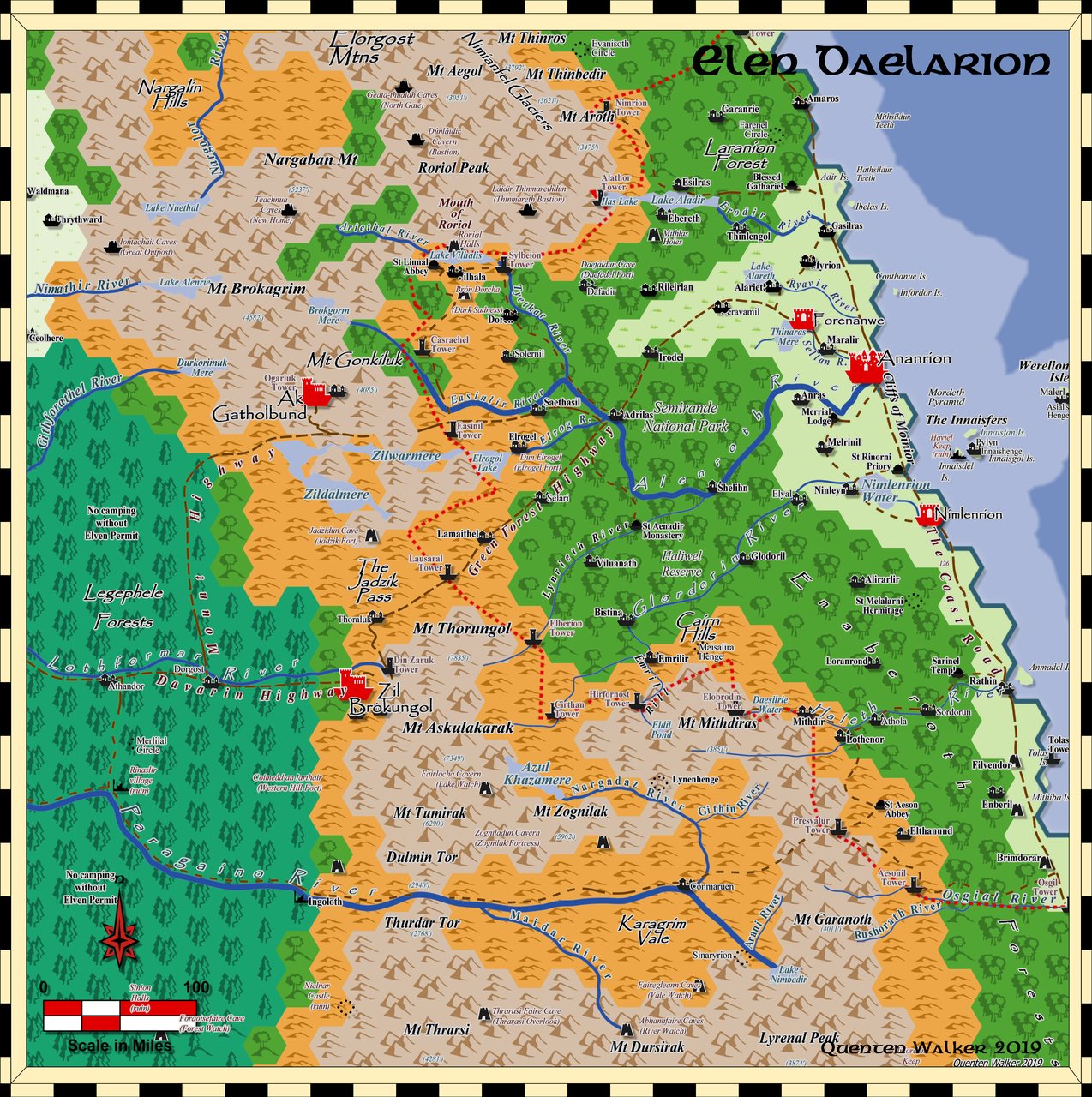 Nibirum Map: elen daelarion - hex overland by Quenten Walker